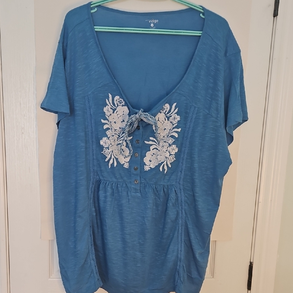 Indigo Blue Top Size 2x